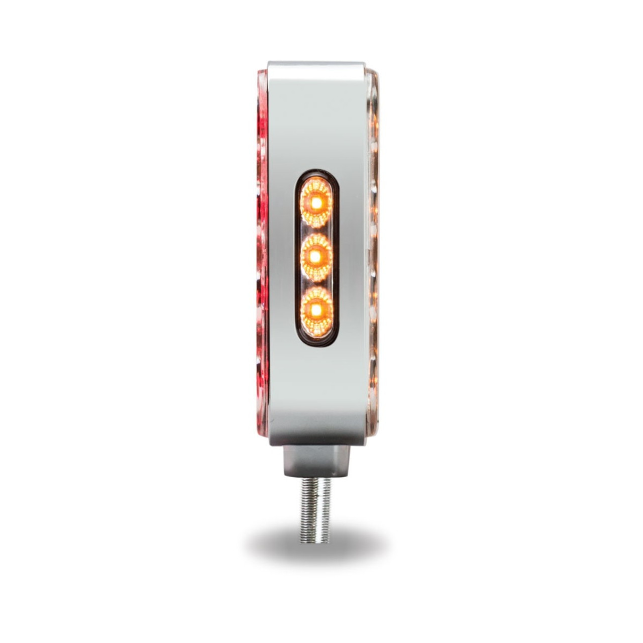 38 LED Double Face Dual Color Amber/Red Turn Signal & Marker LED Pedestal Light with Chrome Reflector