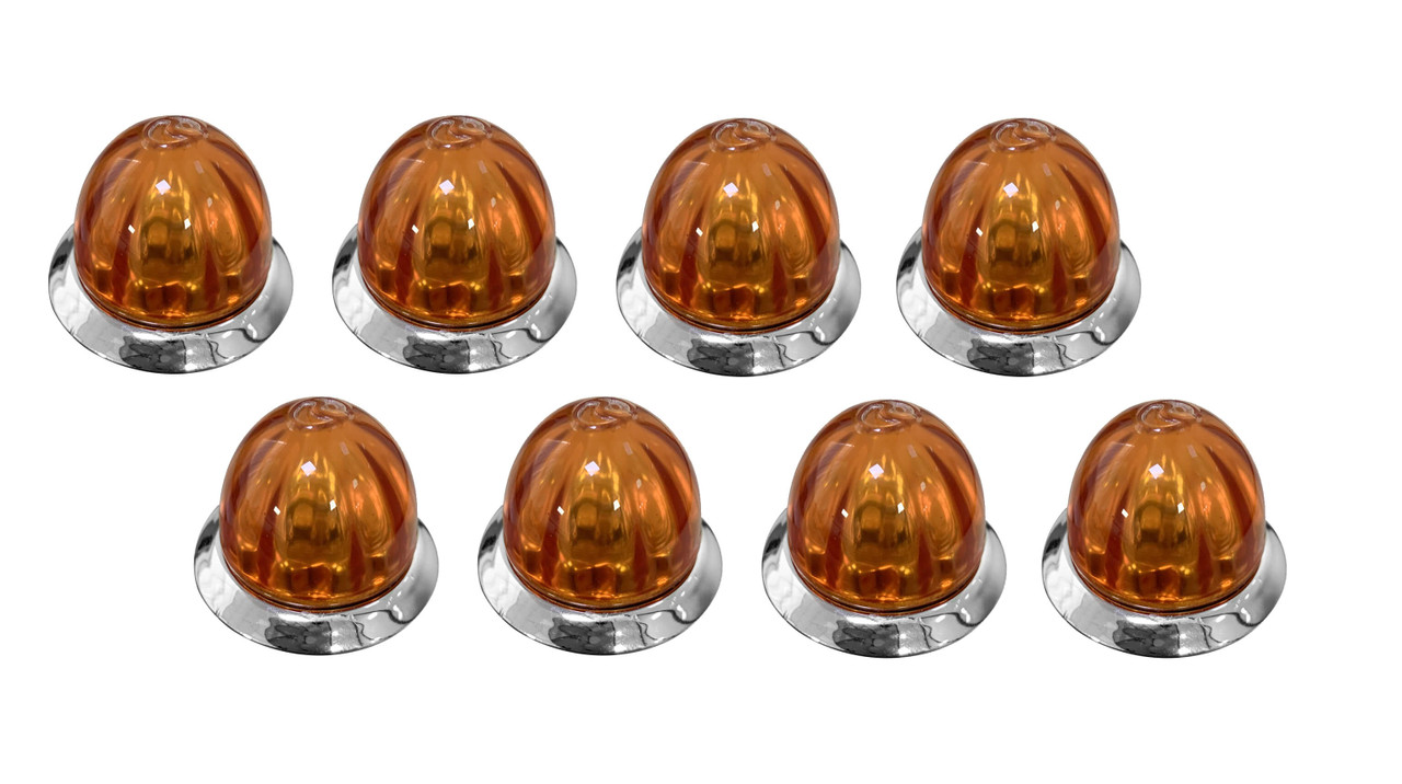 3/4" Mini Watermelon LED Marker Light - 8 Pack