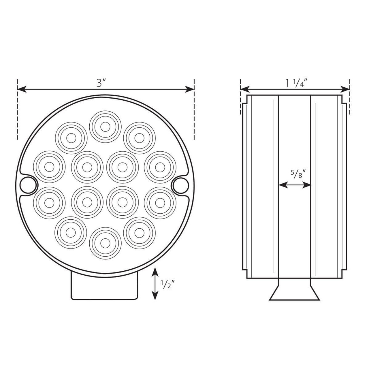 3" 14 LED per side Double Face Pearl Pedestal Light