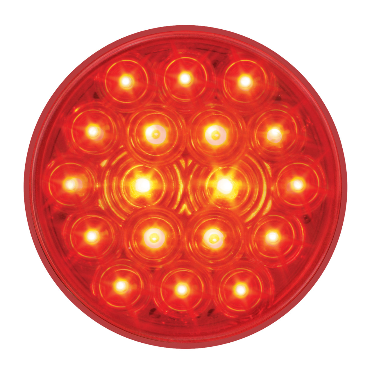 18 LED  4" Round Red Fleet Stop, Turn & Tail Light with or without Chrome Bezel
