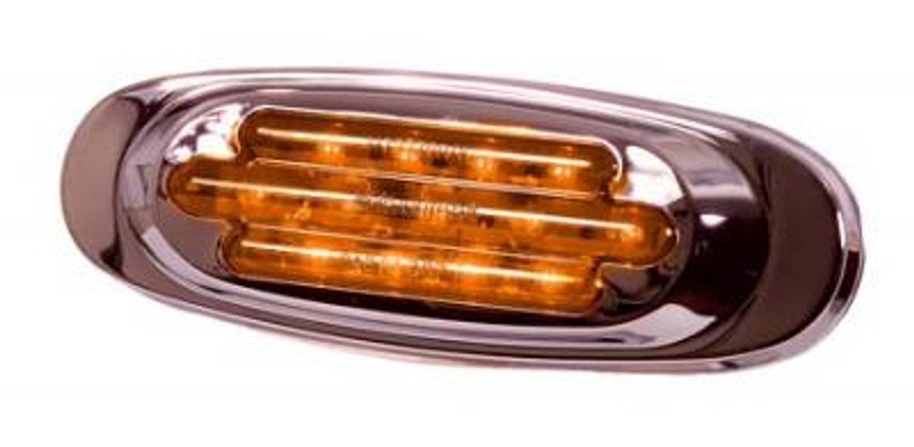 13 LED Chrome Oval Amber Marker Light