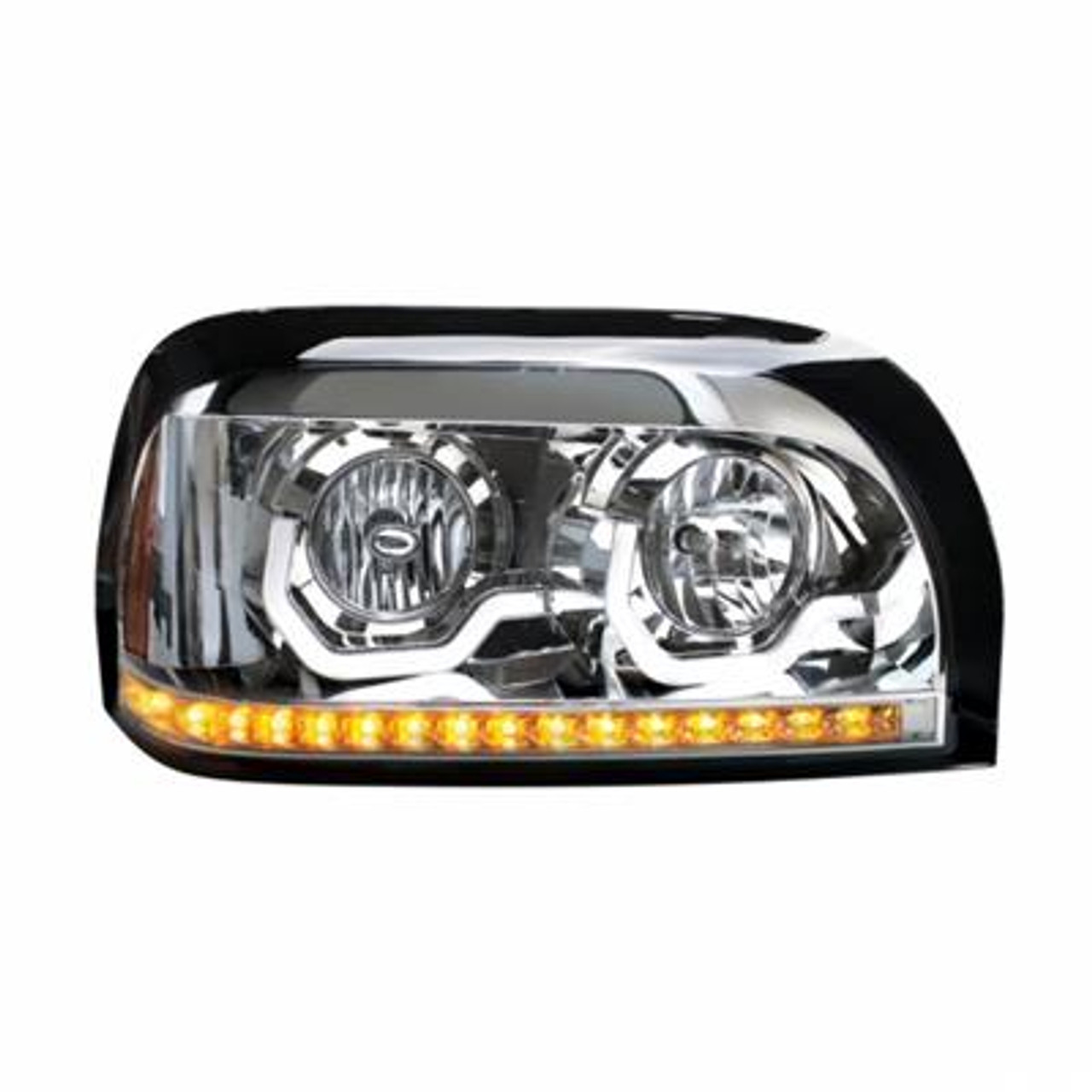 Freightliner Century Chrome Projection Headlight W/LED Turn Signal & Light Bar