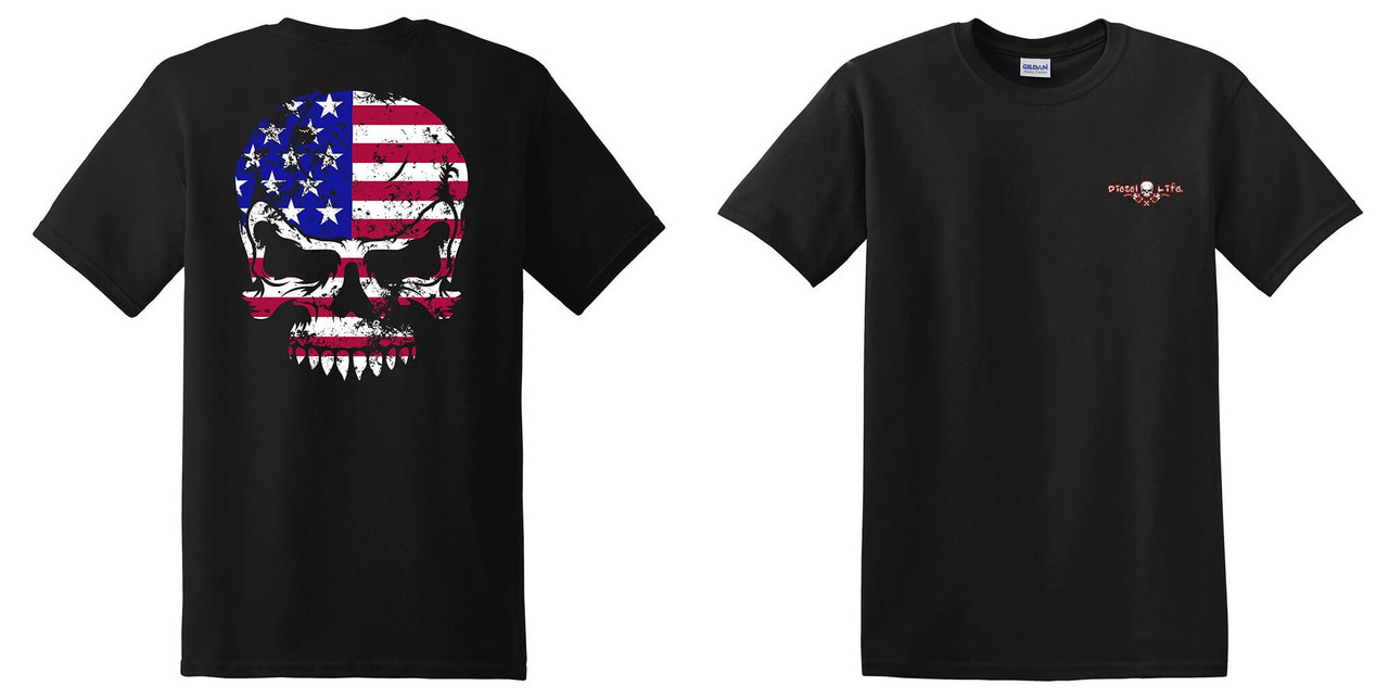 American Flag with Skull T-shirt 3XL
