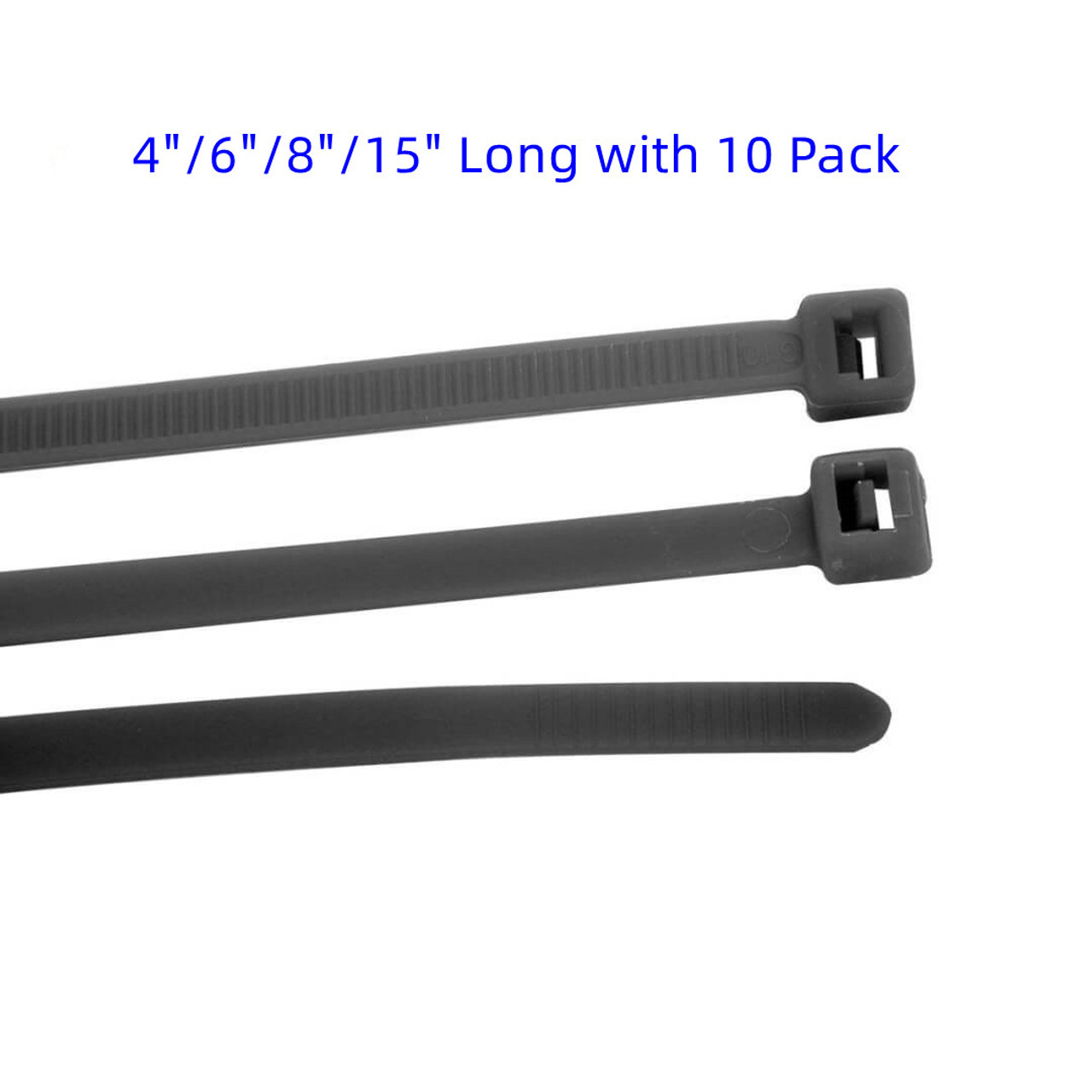 4"/6"/8"/15" Nylon Cable Zip Tie 10 Pack