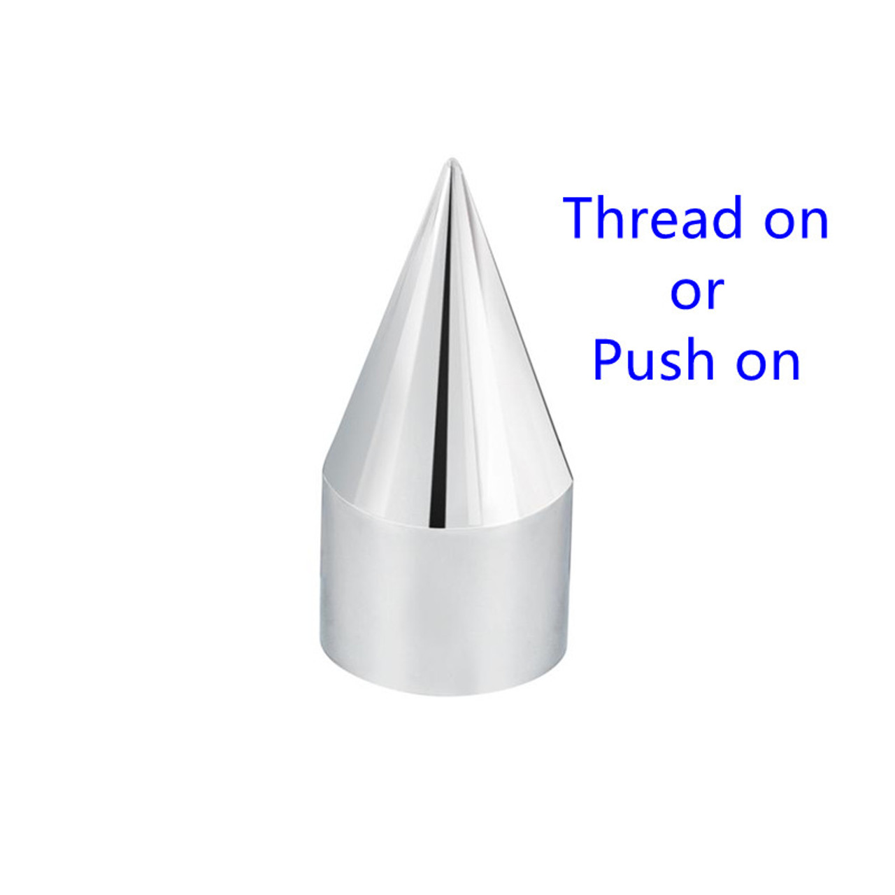 33mm X 4-1/8" Chrome Plastic Spike Thread On or Push on Nut Cover