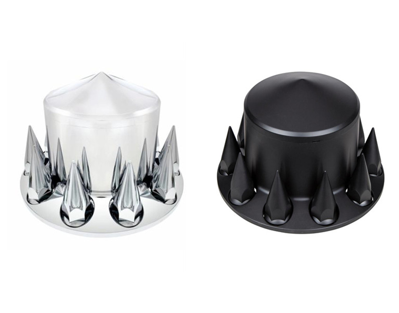 Chrome or Matte Black Pointed Rear Axle Cover With 33mm Spike Thread on Nut  Cover