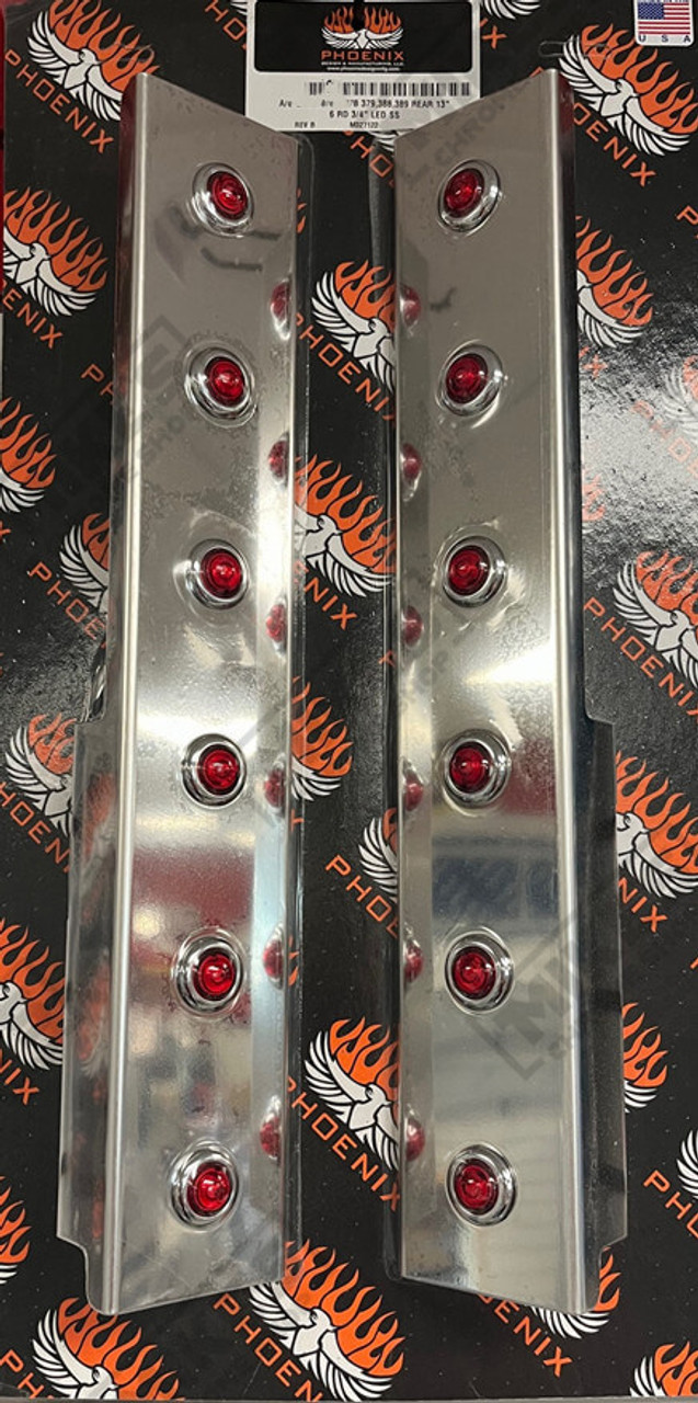 13" 379/389 Rear AC Breather Panel w/6 * 3/4" Red with Red lens