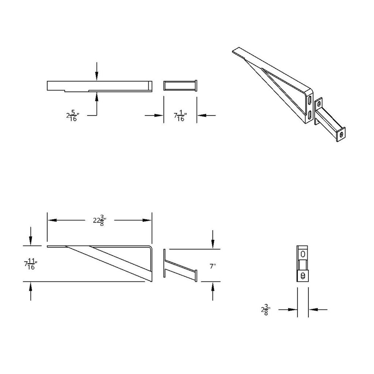 Universal Center 1/2 Fender Mounting Bracket