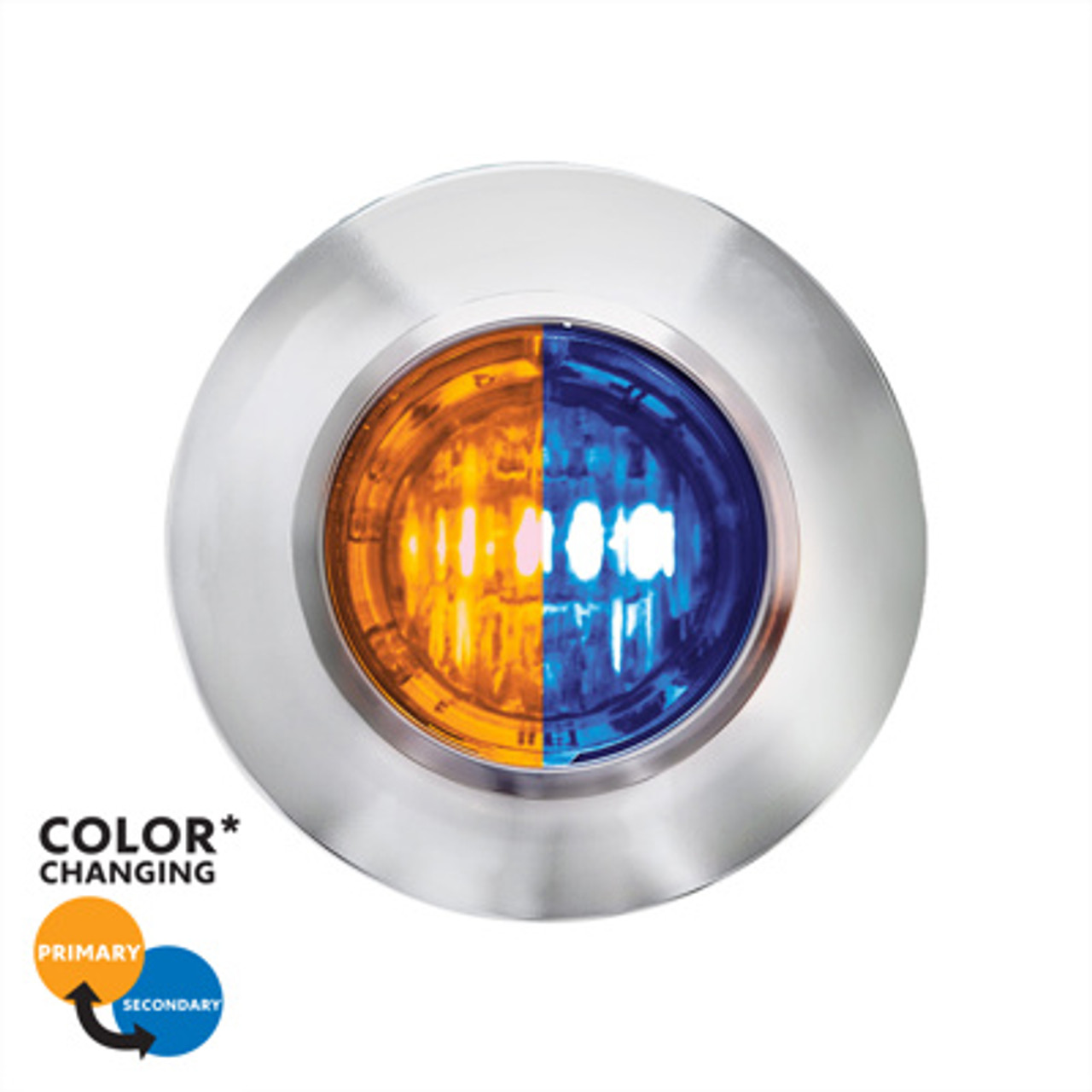 3/4” 2 LED Dual Colors Mini Double Fury Light (Clearance/Marker) Clear Lens