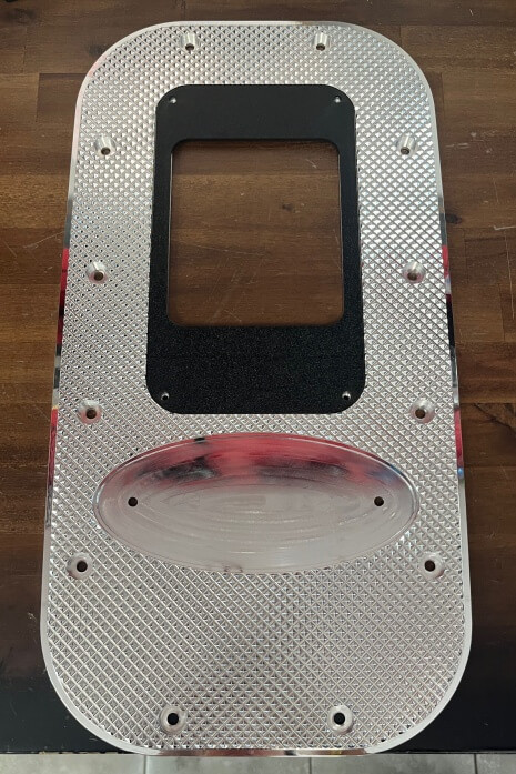 PB/KW Universal Chrome Shifter Plate Cover w/insert Fine Cut Diamond