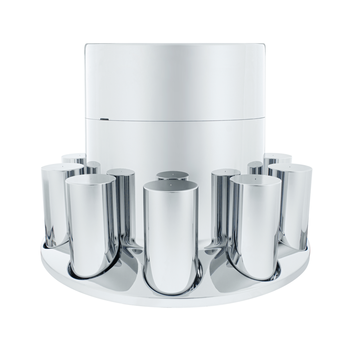 Chrome Plastic Extra Tall Flat Top Rear Axle Cover With 33mm * 4-1/4" Thread-On Tall Cylinder Nut Covers