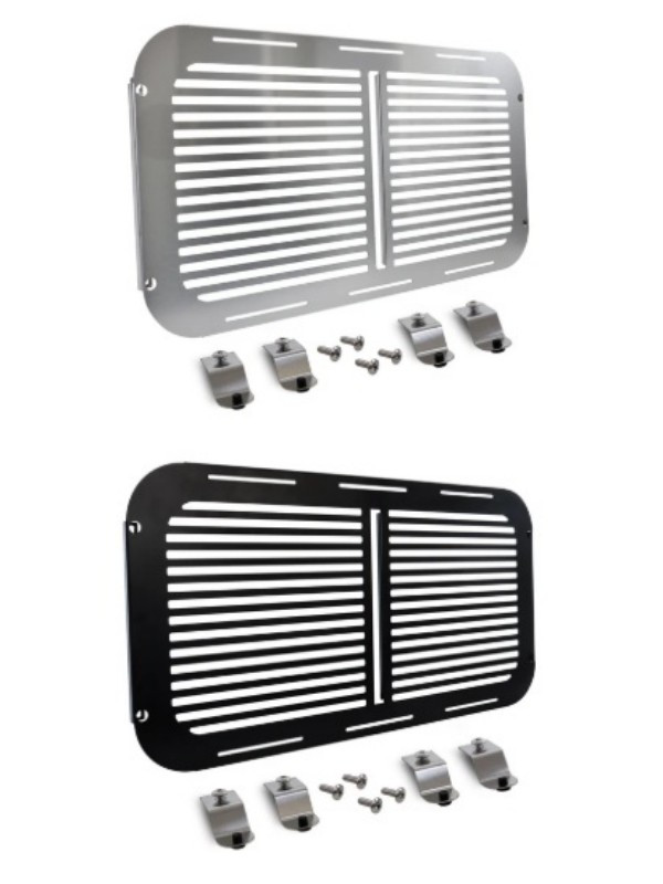 Brushed Stainless Steel or Black Steel Peterbilt / Kenworth Daycab Rear Window Guard Single