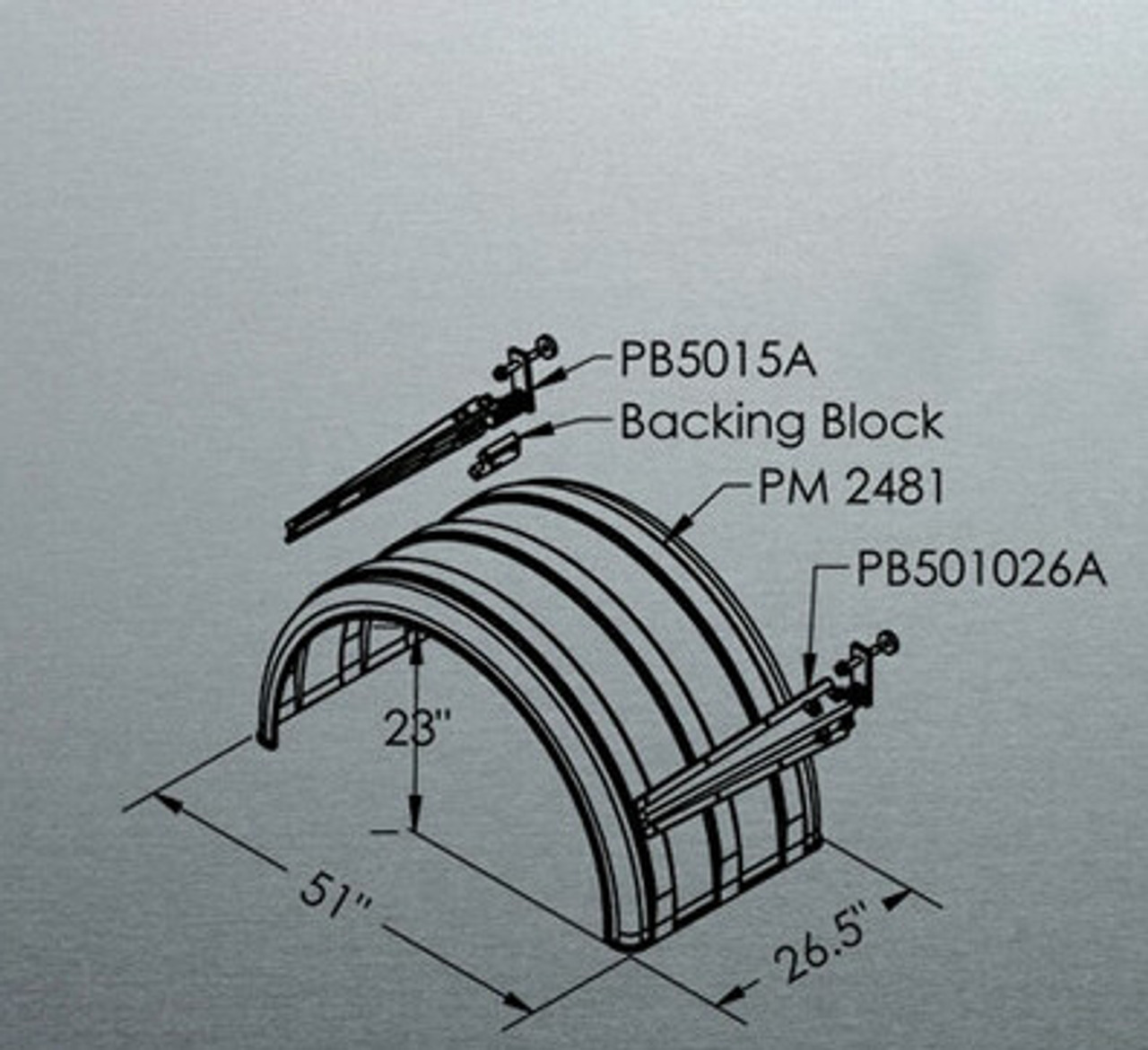 "Twin" Fender for single axle per Pair - White