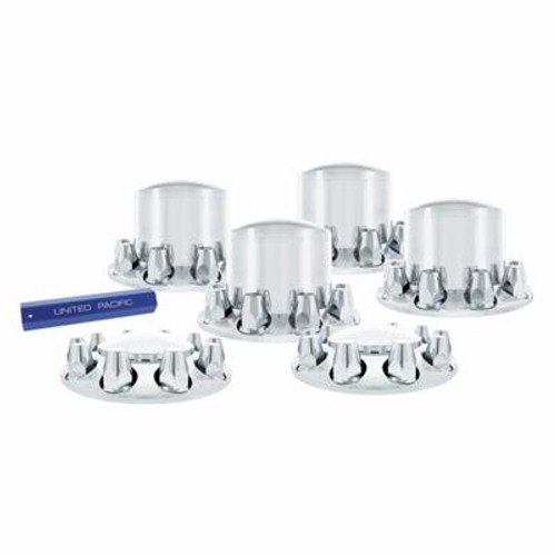 33mm Chrome dome axle kit w/standard nut covers - Thread on