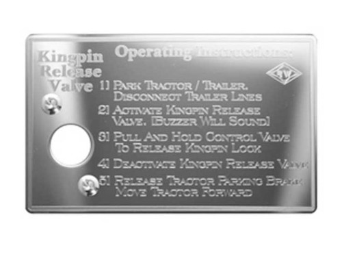 Kingpin Release Valve Ctrl Plt