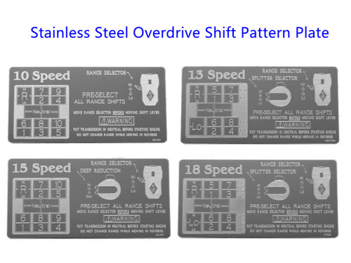 Stainless Steel Overdrive Shift Pattern Plate