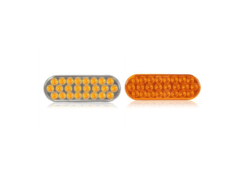 24 LED Oval Amber Warning Light - 7 Selectable Flash Patterns