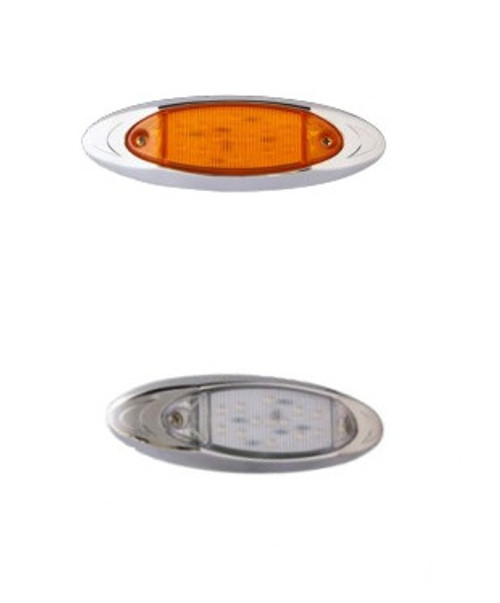 4.75" Amber Marker Light with Chrome Bezel