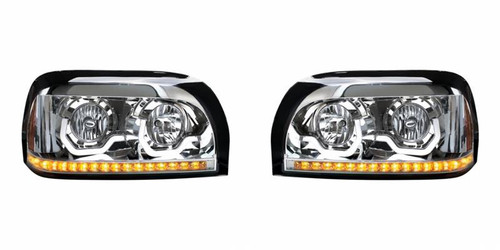 Freightliner Century Chrome Projection Headlight W/LED Turn Signal & Light Bar