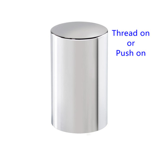 33mm x 3-1/2" Chrome Plastic Thread on or Push on Cylinder Nut Cover