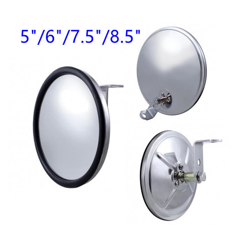 5"/6"/7.5"/8.5" Stainless Steel Convex Mirror With Center or Offset Mounting Stud