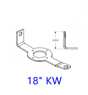 18" or 20" KW W900L SS Lower Bumper Support Bracket w/ Watermelon Light Hole - Sold as Pair