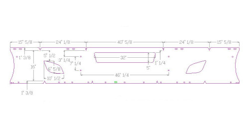 14" 2018+  Freightliner Cascadia Setback Replacement for Plastic/Fiber Chrome Bumper - No Fog Light Holes