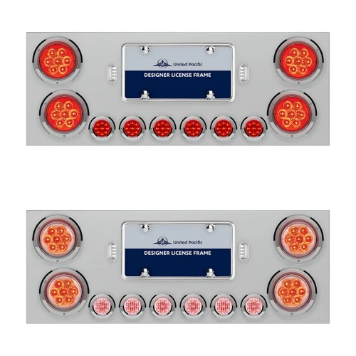 SS Rear Center Panel With 4X 7 LED 4" Reflector Lights & 6X 9 LED 2" Lights