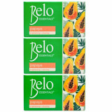Belo Essentials Papaya - Brightening + Clearing Soap with Natural Papaya Enzymes, 65g, 3 Bars