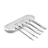 Relumins Pro Clear 5 piece Blemish, Pimple Comedone Extractor Tool Best Blemish Removal Kit - Treatment for Blemish, Whitehead Popping, Zit Removing for Risk Free Nose Face Skin with Metal Case