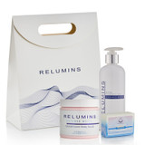 Authentic Relumins Advance Polish and Glow Set - Premium Whitening Scrub 400ML, TA Stem Soap & All In One Day Lotion + Gift Box! 