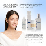 Relumins Repair & Firming Set with Intensive Repair Serum, Clarifying Foam Cleanser, Glycolic Peeling Gel and New & Improved Collagen Tablets