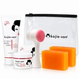 Kojie San Face & Body Whitening 5pc Set - W/ Soap, Environmental Protection Body Lotion, Face Cream and Brush