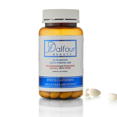 3 Bottles of Dalfour Beauty Ultrawhite Glutathione Capsules w/ Collagen & Vitamin C - 2400mg/serving with 1600mg Reduced L-Glutathione