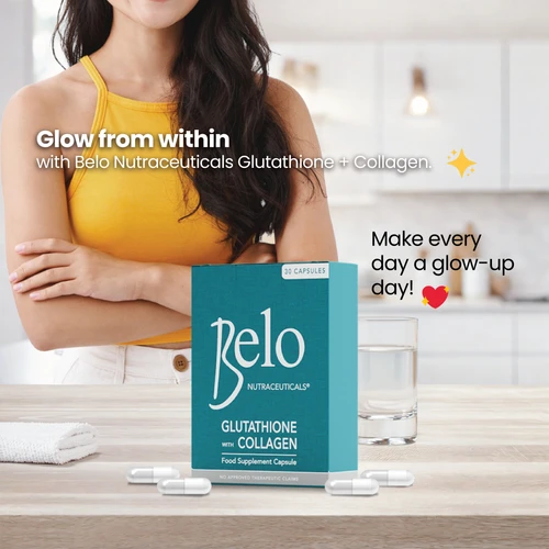 Belo Nutraceuticals Glutathione and Collagen Dietary Supplement - 60 Capsules + 30 Free - Total 90 Capsules!