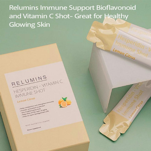 Bulk 10 Packs - Save 50% off Single Pack Price! Relumins Immune Support Bioflavonoid and Vitamin C Shot-  Great for Skin Repair, Anti-aging & Healthy Glowing Skin