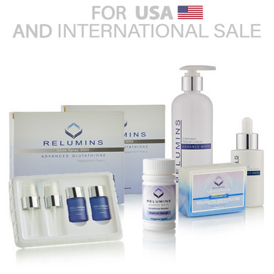 RELUMINS GLUTATHIONE SPRAY VIALS - ADVANCED FORMULA 3000MG EACH VIAL- Complete Skin Lightening Set
