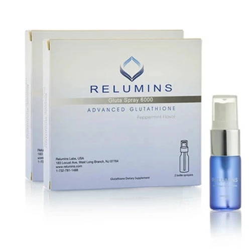 Relumins Oral Glutathione Spray  Vials 2 pack - New Advanced Formula 6000mg  Plus Zinc - Professional Skin Whitening  and Immune Support
