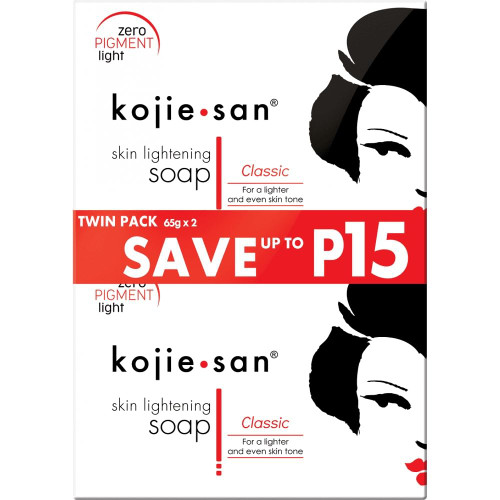 Kojie San Skin Lightening Kojic Acid Soap 2 Bars - 65g - With FREE Soap net!!
