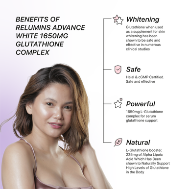 Relumins Advance White 1650mg 15x Glutathione Complex – For Dermatologist Use