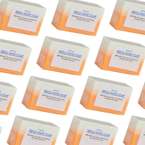12 Bars of Kojic Acid, Placenta, & Glutathione Triple Whitening Soap appx. 150gms 