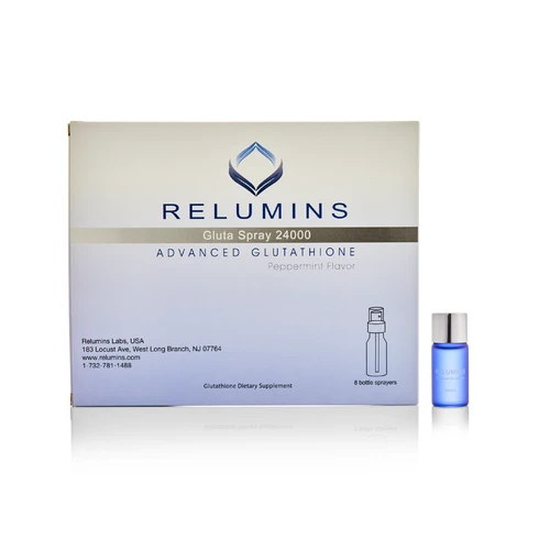 Relumins Oral Glutathione Spray  Vials - New Advanced Formula 24000mg  with Zinc - Plus $50 INSTANT SAVINGS