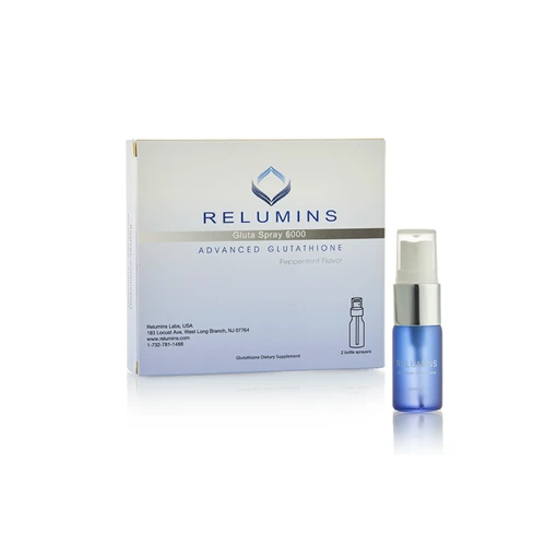 New! Relumins Oral Glutathione Spray  Vials - New Advanced Formula 6000mg  Plus Zinc - Professional Skin Whitening & Brightening and Immune Support!