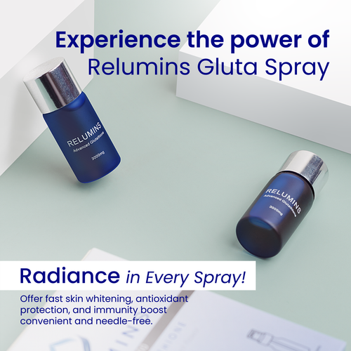 New! Relumins Oral Glutathione Spray  Vials - New Advanced Formula 6000mg  Plus Zinc - Professional Skin Whitening & Brightening and Immune Support!