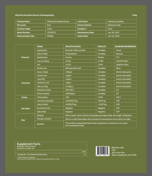 NEW! PUREPOWDER FOR RELUMINS Ashwagandha - Healthy Cellular Aging, Fine Lines, and Immune Booster