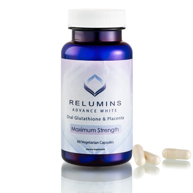 10 Bottles of Authentic Relumins Advanced White Oral Whitening Formula Capsules - Whitens, repairs & rejuvenates skin - Now with Plant Placenta - Kosher, Vegan & Hallal