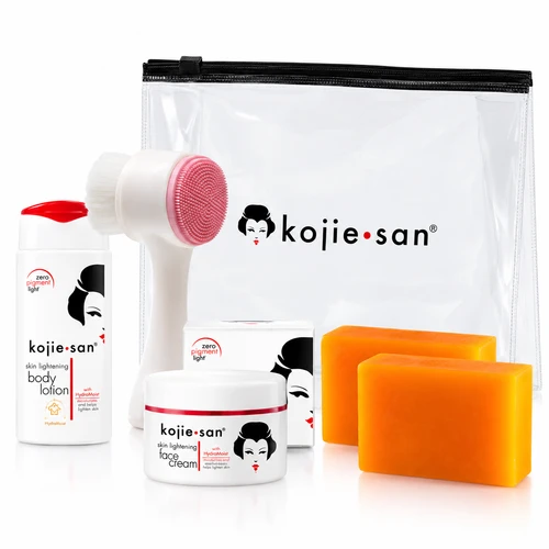 Kojie San Face & Body Whitening Mini Set PLUS with Soap, Face Cream, and Environmental Protection 150ml Body Lotion!