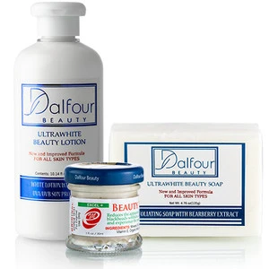 Dalfour Beauty Excel Face &Body Whitening  Set -  Body Lotion, Gold Seal EXCEL+ Whitening Cream & Soap