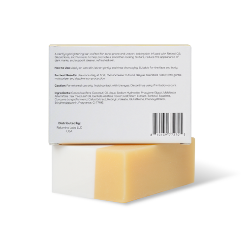 Gluta Retinol Soap Bar 135g – Glutathione, Retinyl Linoleate, Tea Tree, Turmeric & Centella Asiatica for Skin Renewal, Brightening, Hydration, Cold Process Gentle Cleansing