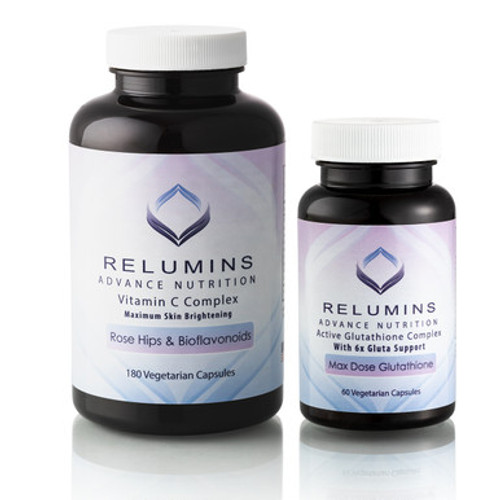 Relumins Advance Nutrition Active 6X Glutathione Complex & Vitamin C MAX Capsules - Vegan, Vegetarian and Halal Certified
